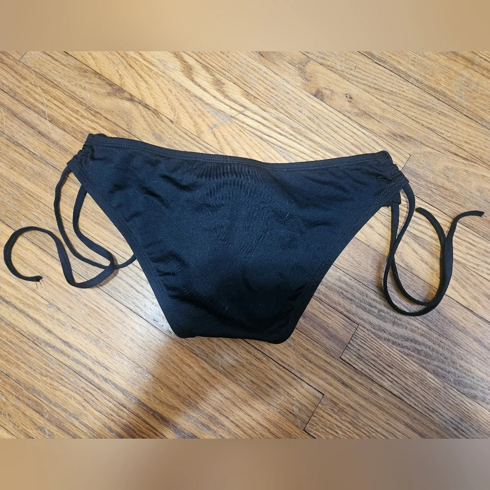 Kona Sol Black Bikini Bottom with Side Ties Size Small - Picture 9 of 10